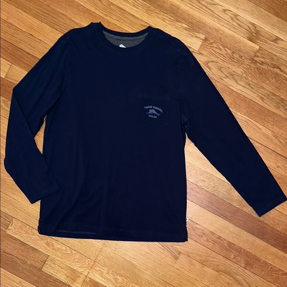 Tommy Bahama Navy Long Sleeve Shirt Size Medium
